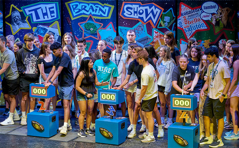 New first-year Schreyer Scholars participating in The Brain Show during SHO TIME